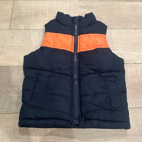 BABY GAP BOYS BLUE AND ORANGE PUFFER VEST 3T - Picture 2 of 6